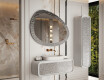 Miroir de salle de bain asymétrique avec cadre en métal L292