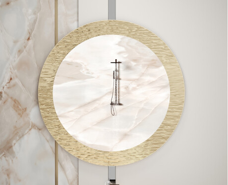 Miroir rond avec finition décorative en métal L288 #5