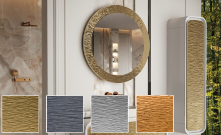 Miroir rond avec finition décorative en métal L288