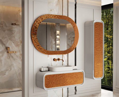Miroir de salle de bain avec un élégant décor en métal L289