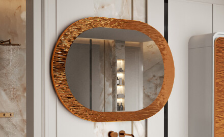 Miroir de salle de bain avec un élégant décor en métal L289