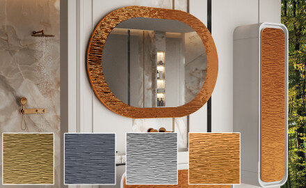 Miroir de salle de bain avec un élégant décor en métal L289