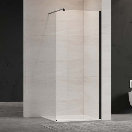 Armoire de plain-pied verre transparent profilé noir #2