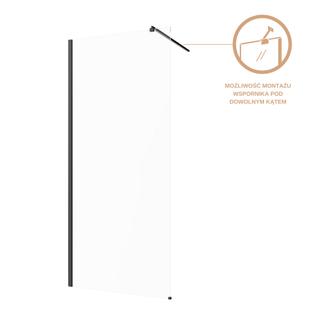 Armoire de plain-pied verre transparent profilé noir #7