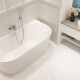 Baignoire autoportante Glamour 170 cm avec siphon et bouchon/drain en blanc #1