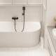 Baignoire autoportante Glamour 170 cm avec siphon et bouchon/drain en blanc #2