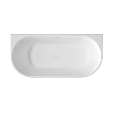 Baignoire autoportante Glamour 170 cm avec siphon et bouchon/drain en blanc #7