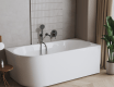 Baignoire Astri à poser contre un mur, 150 cm, à droite, livrée avec un siphon, un bouchon et un trop-plein esthétique