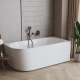 Baignoire Astri à poser contre un mur, 150 cm, à droite, livrée avec un siphon, un bouchon et un trop-plein esthétique #1