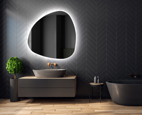 Miroir de salle de bains LED de forme irrégulière J221 #2