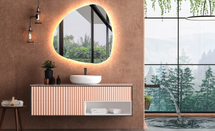 Miroir de salle de bains LED de forme irrégulière J221