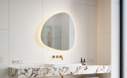 Miroir de salle de bains LED de forme irrégulière J221
