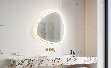 Miroir de salle de bains LED de forme irrégulière J222
