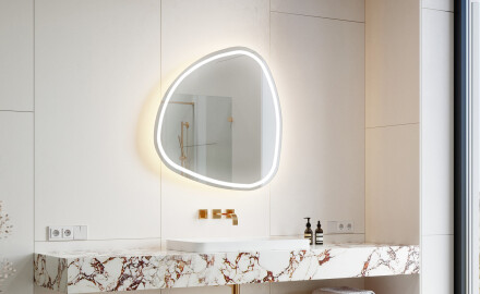 Miroir de salle de bains LED de forme irrégulière J223