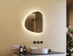 Miroir de salle de bains LED de forme irrégulière 54x54cm avec lumière LED froide 7000K, lumière chaude 3000K ou lumière neutre 4500K