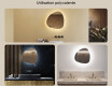 Miroir de salle de bains LED de forme irrégulière 54x54cm avec lumière LED froide 7000K, lumière chaude 3000K ou lumière neutre 4500K #2
