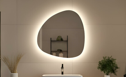 Miroir décoratif à LED de forme irrégulière 54x54 cm avec lumière neutre 4500K