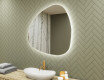 Miroir de salle de bains LED de forme irrégulière 74x74cm avec lumière LED froide 7000K, lumière chaude 3000K ou lumière neutre 4500K