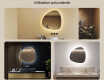 Miroir de salle de bains LED de forme irrégulière 74x74cm avec lumière LED froide 7000K, lumière chaude 3000K ou lumière neutre 4500K #2