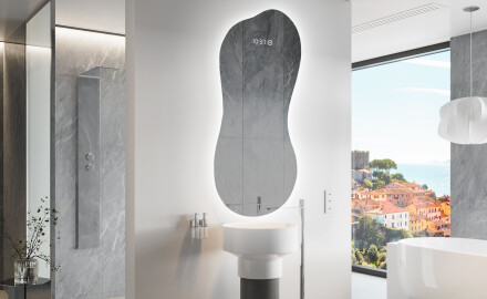 Miroir de salle de bains LED de forme irrégulière K221