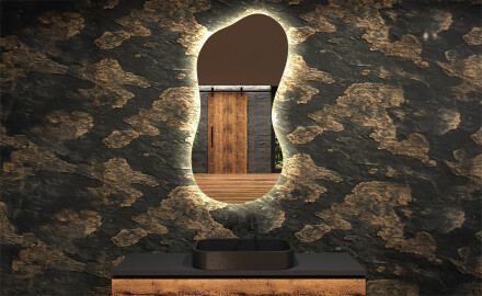 Miroir de salle de bains LED de forme irrégulière K221
