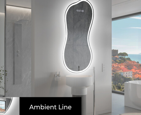 Miroir de salle de bains LED de forme irrégulière K222 #3