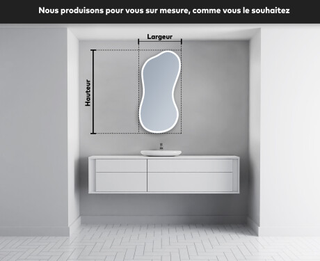 Miroir de salle de bains LED de forme irrégulière K222 #4
