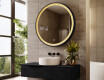 Miroir rond LED noir dans un cadre en bois #9