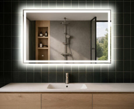 Miroir rectangulaire sur mesure – Illumination LED pour Salle de Bain L01