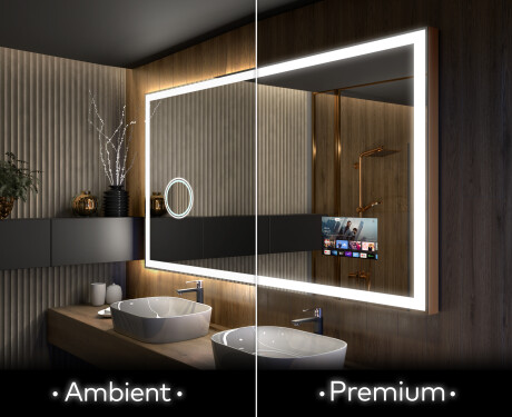 Miroir rectangulaire salle de bain - LED - L01 - Vertical - Artforma