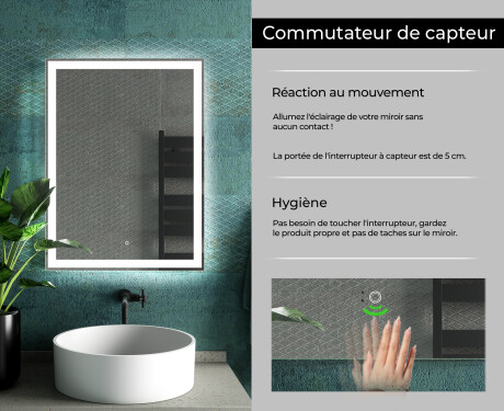 Miroir rectangulaire sur mesure – Illumination LED pour Salle de Bain L01 #7