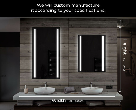 Miroir rectangulaire sur mesure – Illumination LED pour Salle de Bain L02 #7