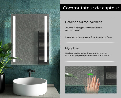 Miroir rectangulaire sur mesure – Illumination LED pour Salle de Bain L02 #7