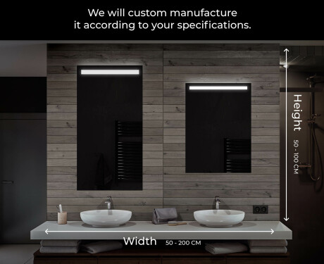 Miroir rectangulaire sur mesure – Illumination LED pour Salle de Bain L12 #7