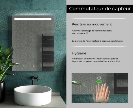 Miroir rectangulaire sur mesure – Illumination LED pour Salle de Bain L12 #7