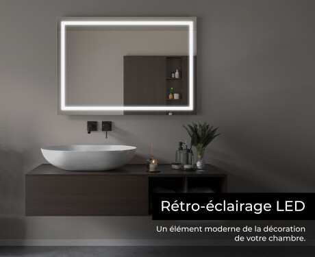 Rectangulaire Illumination LED Miroir Sur Mesure Eclairage Salle De Bain L15 #6