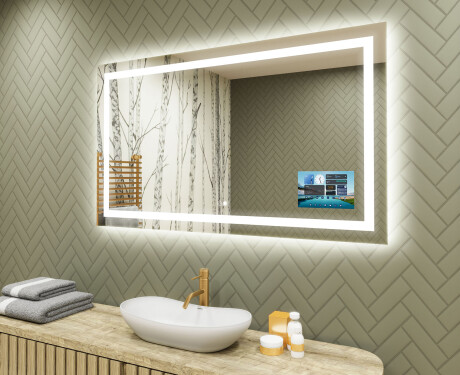 Miroir rectangulaire sur mesure – Illumination LED pour Salle de Bain L15 120x80cm - SmartScreen, DualColor
