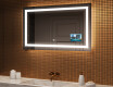 Miroir rectangulaire sur mesure – Illumination LED pour Salle de Bain L15 120x80cm - SmartScreen, DualColor, Tapis chauffant