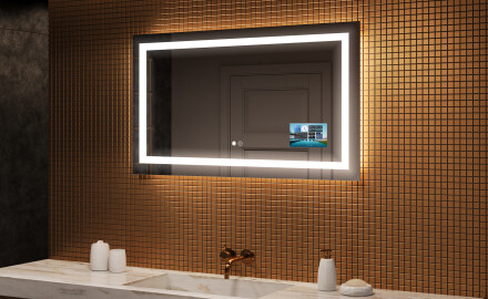 Miroir rectangulaire sur mesure – Illumination LED pour Salle de Bain L15 120x80cm - SmartScreen, DualColor, Tapis chauffant