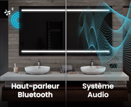 Miroir rectangulaire sur mesure – Illumination LED pour Salle de Bain L23 #5