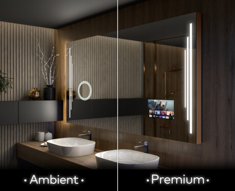Miroir led chauffant - Miroir salle de bain 160x100 - sur mesure - L27 -  Artforma