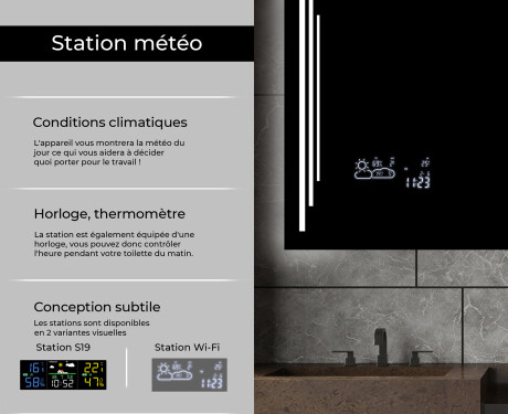 Miroir rectangulaire sur mesure – Illumination LED pour Salle de Bain L27 #5