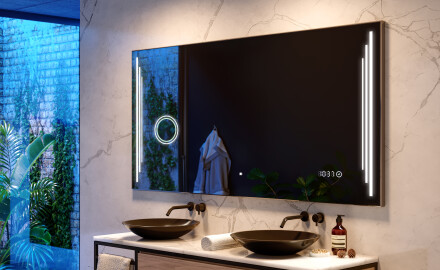 Miroir De Salle De Bains Rectangulaire À LED Avec Cadre Frameline L134 -  Artforma