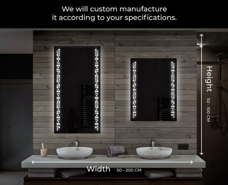 Miroir rectangulaire sur mesure – Illumination LED pour Salle de Bain L38 #7