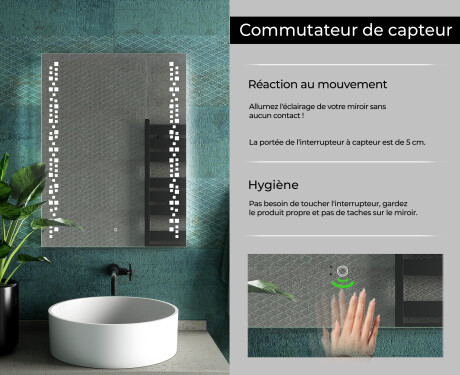 Miroir rectangulaire sur mesure – Illumination LED pour Salle de Bain L38 #7