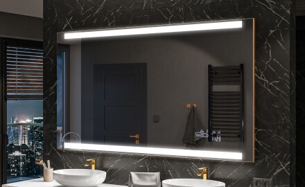 Rectangulaire Illumination LED Miroir Sur Mesure Eclairage Salle De Bain  L55 - Artforma