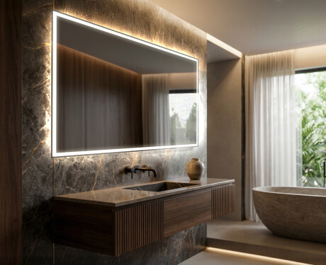 Miroir rectangulaire sur mesure – Illumination LED pour Salle de Bain L49