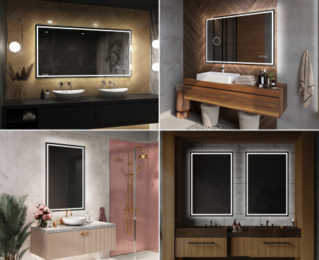 Miroir rectangulaire sur mesure – Illumination LED pour Salle de Bain L49 #11