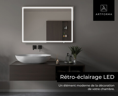 Rectangulaire Illumination LED Miroir Sur Mesure Eclairage Salle De Bain L49 #6