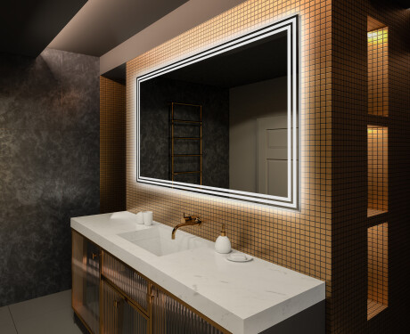 Miroir rectangulaire sur mesure – Illumination LED pour Salle de Bain L57